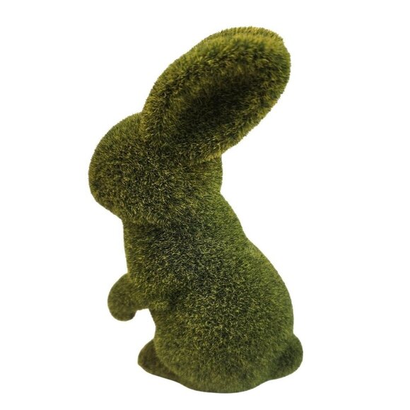Bunny Rabbit Figurine For Spring Summer Home Decor Or Crafts Faux Grass Moss - Picture 3 of 10